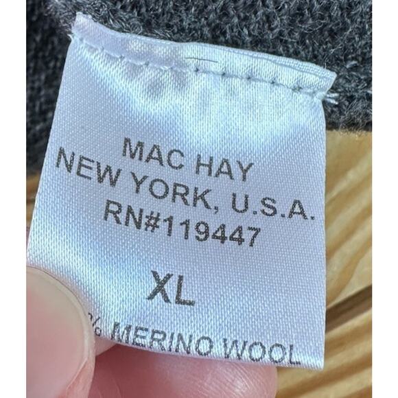 Mac Hay V Neck Wool Sweater Size XL Men’s Black - Picture 4 of 9